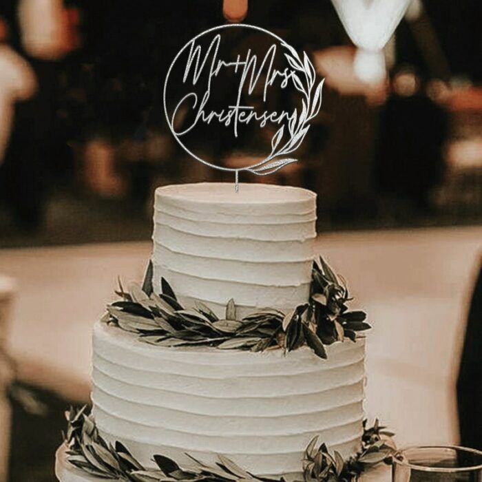 Gold wedding cake topper, Wedding cake topper, Custom cake topper, Mr and Mrs cake topper