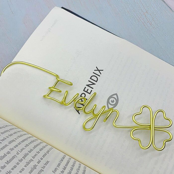 Four Leaf Clover Bookmark A Personalized Wire Name