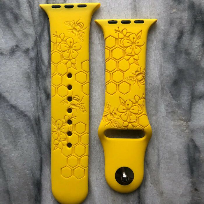 Bee hive Watch band| Bee hive| Bees| Honeycomb| Personalized Engraved iWatch Band Silicone Watch