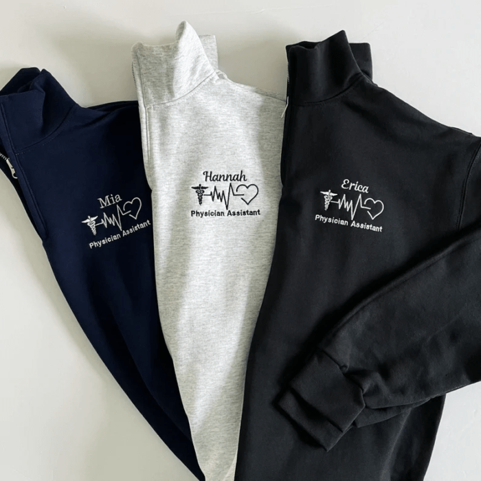 Gift For Nurse, Physician Assistant, Doctor | Personalized Medical Jacket | Quarter Zip Sweatshirt For Women | Graduation Gift For Nurse