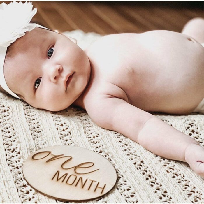 Round Wooden Monthly Milestone for Baby Photos