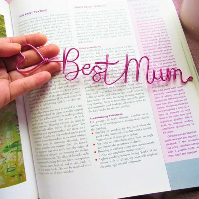 Best Mum Wire Bookmark Mothers Day Gift, Best Mum Mom Mother's Day Gift