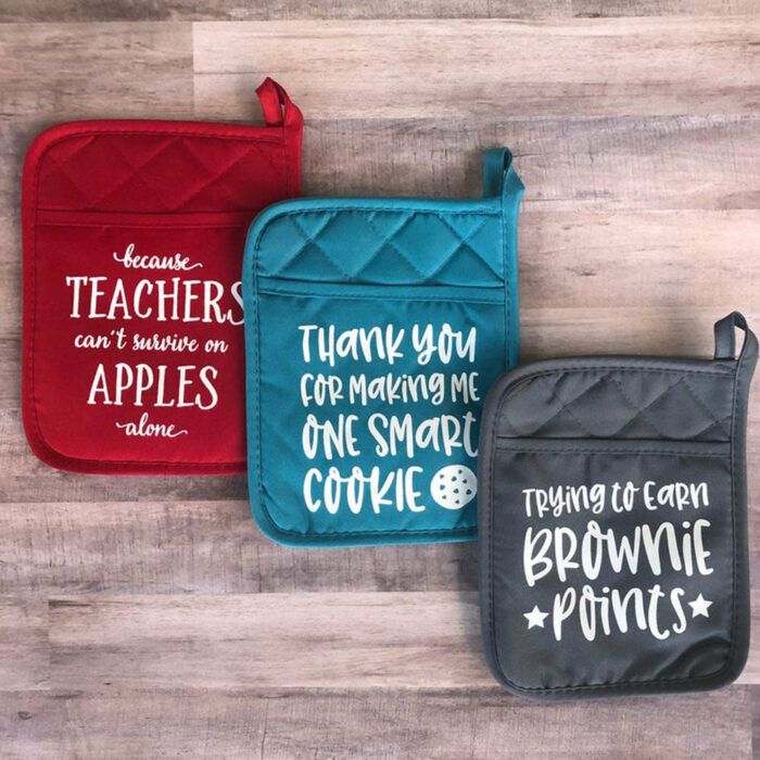 Personalized Oven Mitt Potholder Gift For Teacher