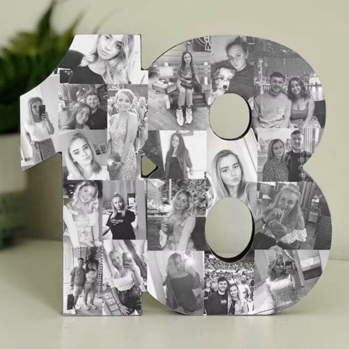 Freestanding Double Photo Number, Photo Collage, Birthday Gift, Photo Gift, Photo letter, Personalised gift
