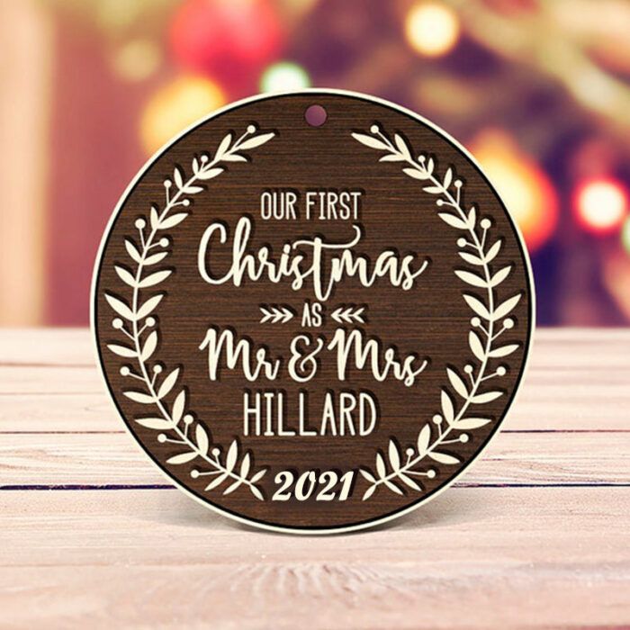 First Christmas Ornament Married Mr Mrs Ornament Engagement Wedding Ornament