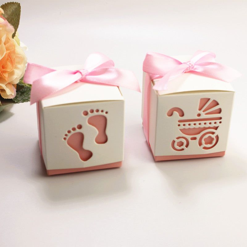 Baby Shower Favour Boxes - Laser Cut Baby Feet Footprints