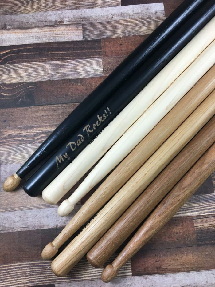 Personalized Drumsticks, Laser Engraved Wood Drumsticks