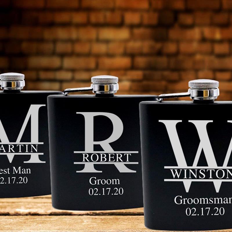 Personalized Flask for Men Groomsman Flask