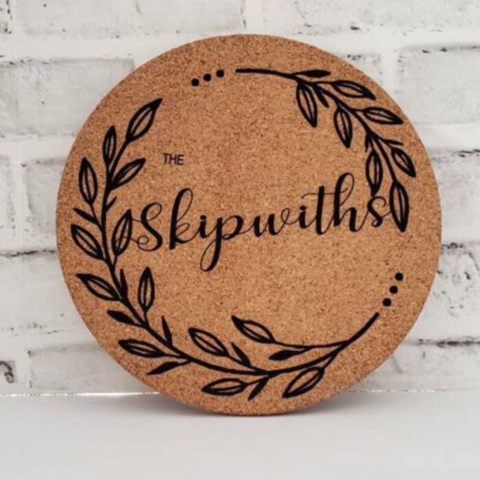 Personalized Cork Hot Plate Cork Pot Holder with Name Round Hot Dish Placemat