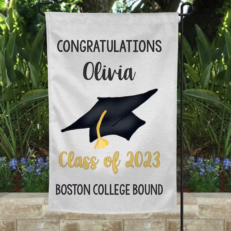 Graduation Yard Sign Personalized, College Bound Flag