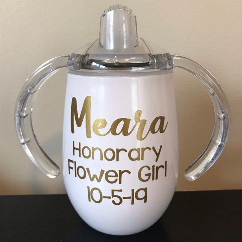 Flower Girl Sippy Cup Personalized, Stainless Steel Toddler, Baby Shower  Gift, wedding gifts, ring bearer gift, flower girl gift, flower cup