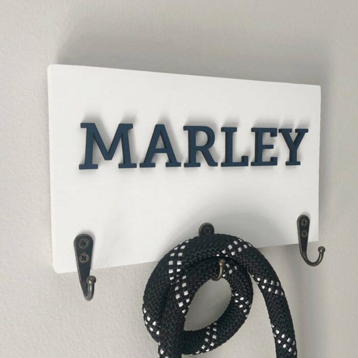 Personalized Dog Leash Holder for wall Custom Pet Leash Hanger / Dog Leash Hook / New Puppy Gift / Dog lover