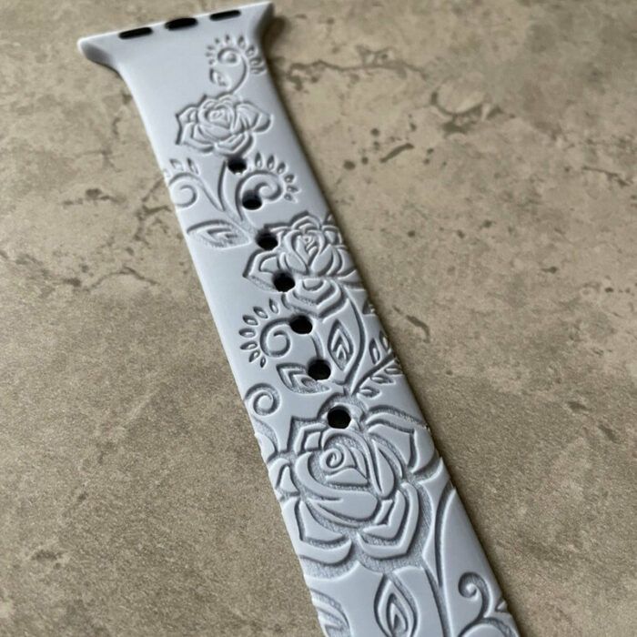 Custom Engraved Rose Henna Design Watch Band , Personalized Apple watch band  for Apple, Samsung