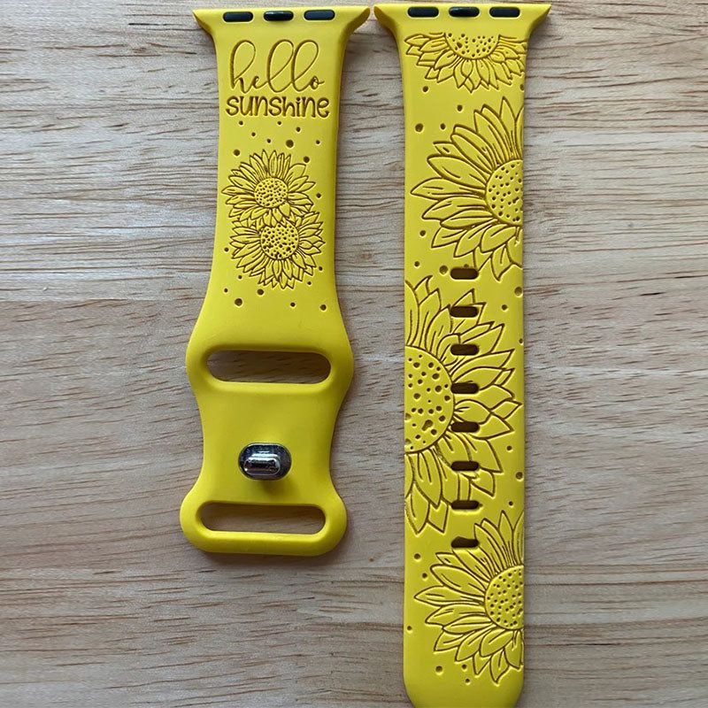 Hello Sunshine Sunflower Laser Watch Band for Silicone Watch Band