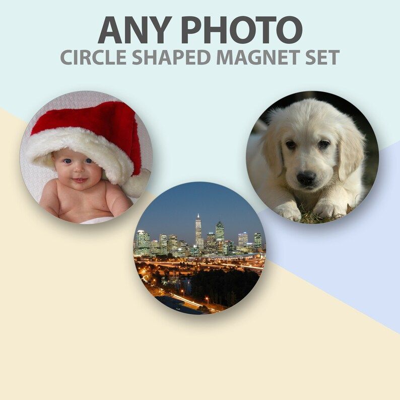Circle Photo Magnet Set Personalised Fridge Magnets-set of 3-set of 5-set of 10