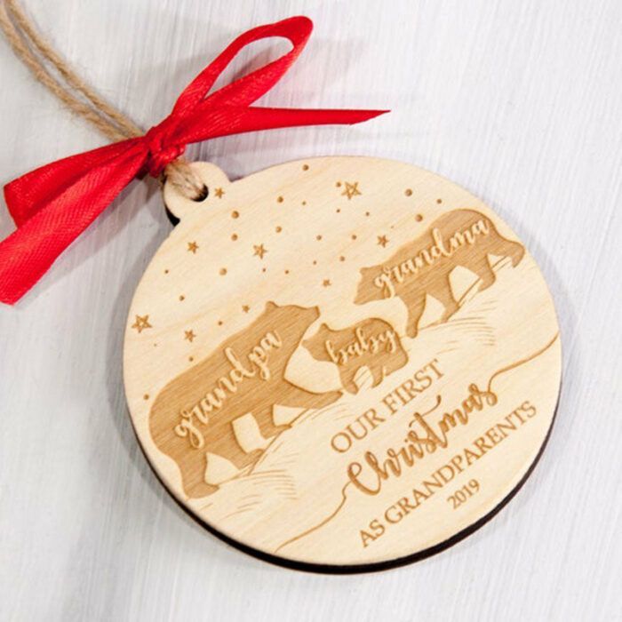 Our First Christmas as a Family of Three - Mama Papa Baby Bear Ornament - Growing Family of 3