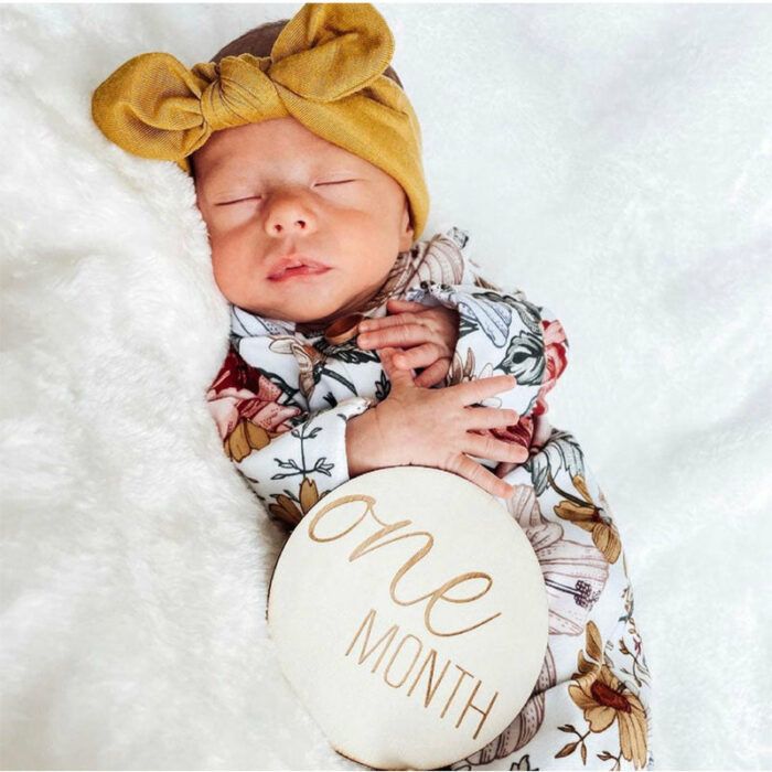 Round Wooden Monthly Milestone for Baby Photos