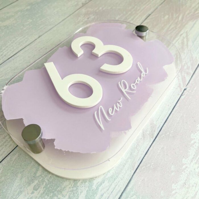 House Sign, mirror door number plaque, personalised House Sign