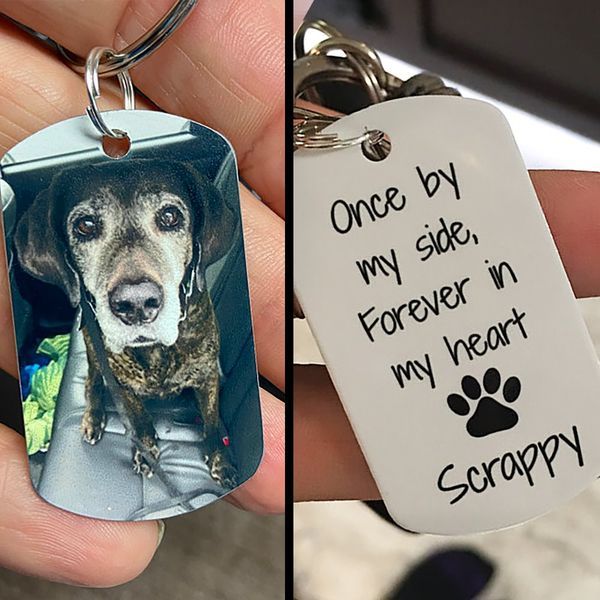 Personalized Once By My Side Dog Cat Gift Keychain