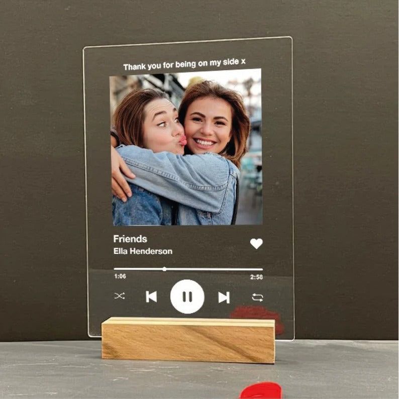 Personalised Song Plaque With Stand, Any Photo / Song, Photo and Music Gift