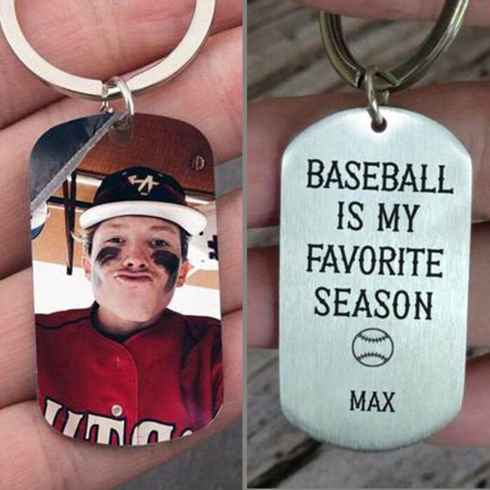 Personalized Baseball Is My Favorite Season Baseball Keychain