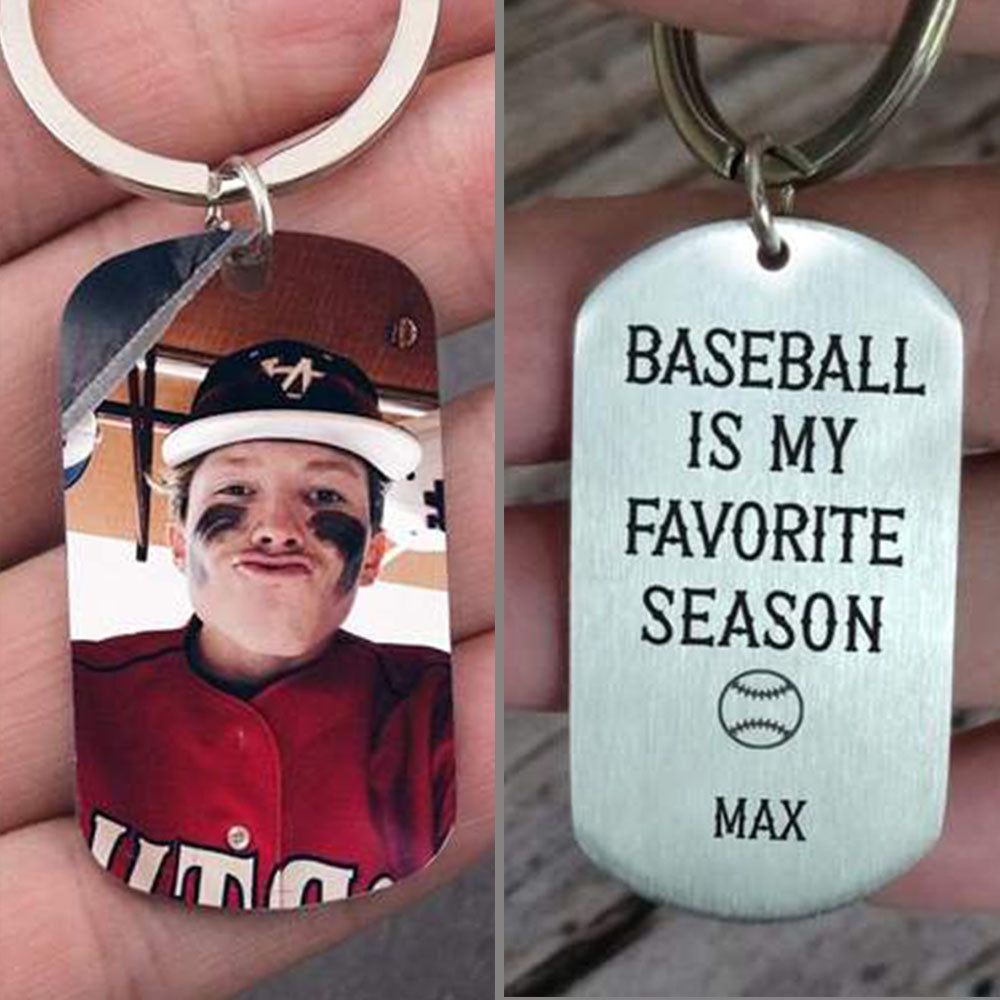 Personalized Baseball Is My Favorite Season Baseball Keychain