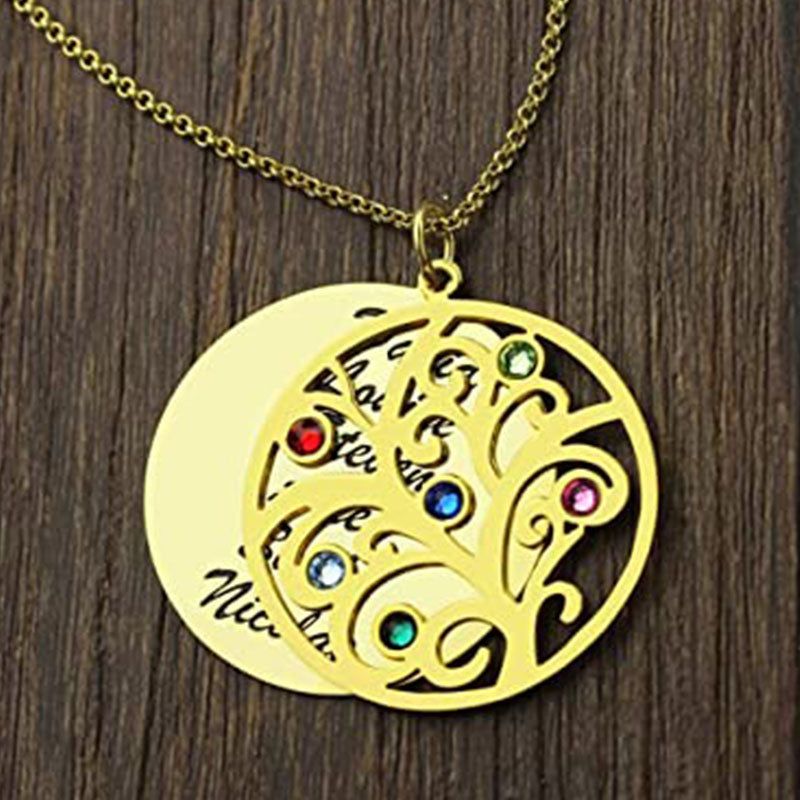 Amazon.com: Jeweidea Personalized Heart Necklace with 2-6 Simulated  Birthstones Custom Name Mother Daughter Chain Pendant for Women Mom  Birthday (2 Names) : Clothing, Shoes & Jewelry