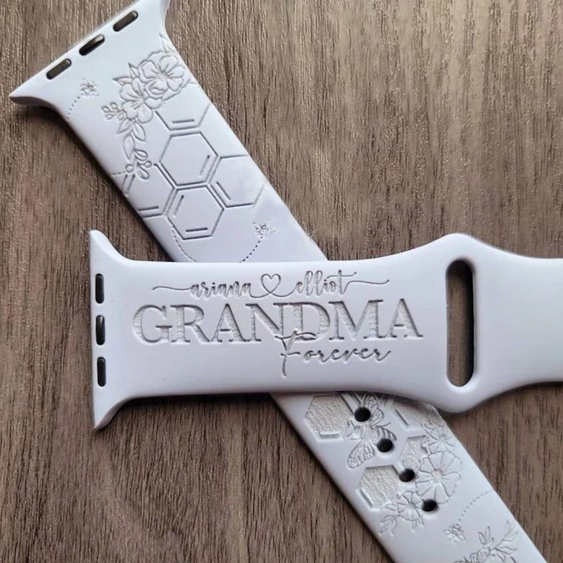 Personalized watch Band - mothers gift - Engraved Watch Band