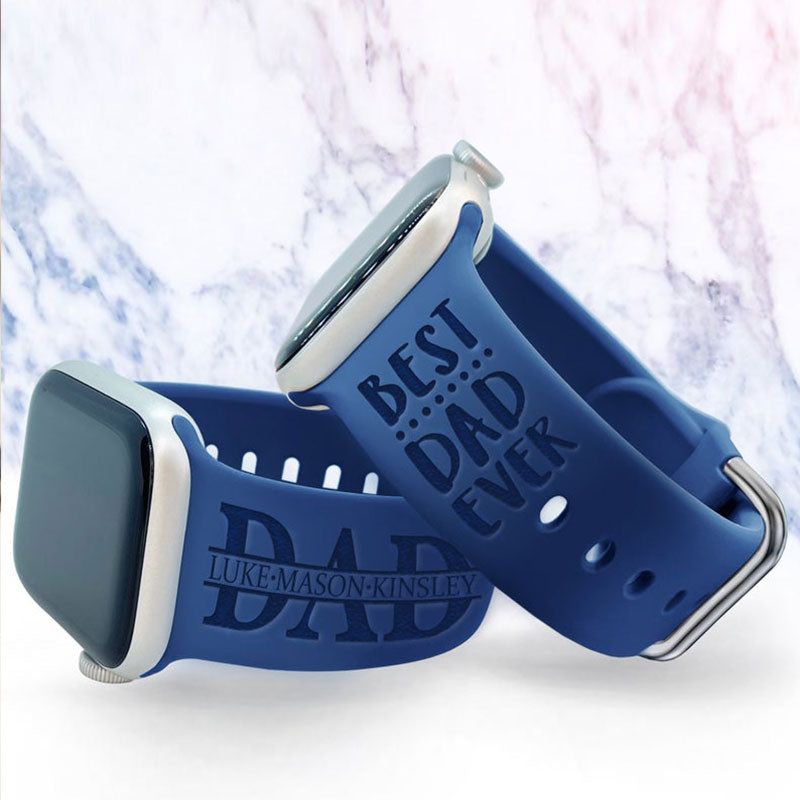 Personalized Best Dad Ever Watch Band compatible with Apple Watch