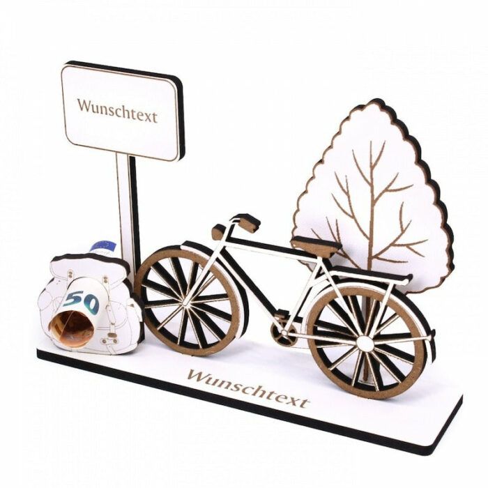 Money gift bicycle men's bike - incl. desired text - sign for money voucher voucher