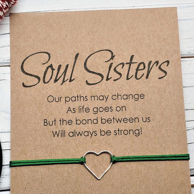 Unbiological Sister Bracelet Soul Sister Gift Best Friend Gift  Heart Bracelet