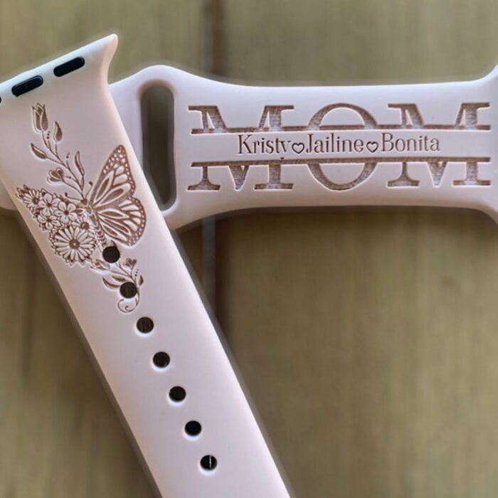 Personalized Engraved Mom Smart Watch Band with Custom Names, Kids, Gift for Mom