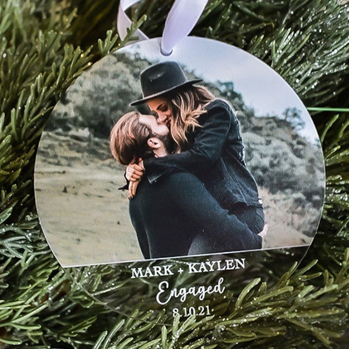 Personalized Engagement Ornament, First Christmas Engaged