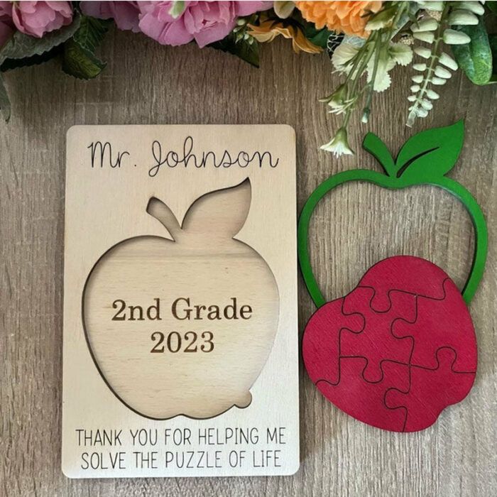 Puzzle Apple Card for Teacher's Appreciation