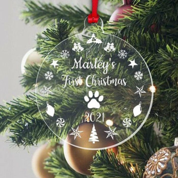Personalised First Christmas Bauble Cat Dog Pet 1st Xmas Tree Decoration Gift