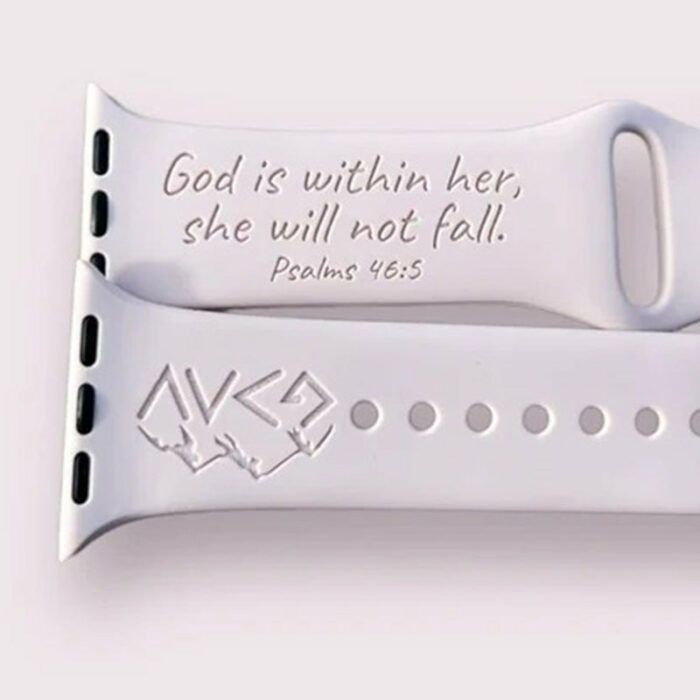 Psalms 46:5 Engrave Watch Bands, Series 1-7 +SE 38MM 40MM 41MM 42MM 44MM 45MM 49MM Scripture Watchband