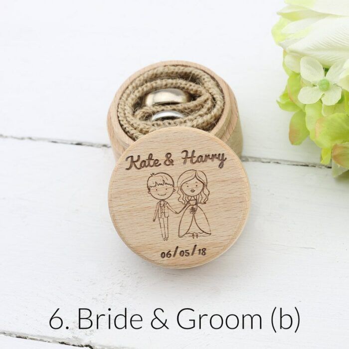 Personalised Wedding Ring Box, Custom Ring Bearer Box, Proposal Box, Engagement Ring, Wooden I Do Box, Rustic, Boho Chic - 9 DESIGN CHOICES