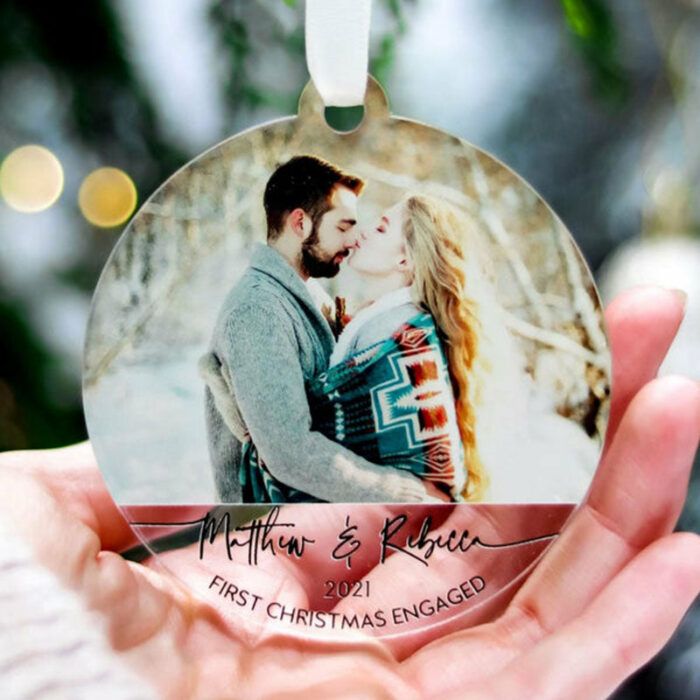 First Christmas Engaged Ornaments, Handmade 2023 Xmas Gifts for Her