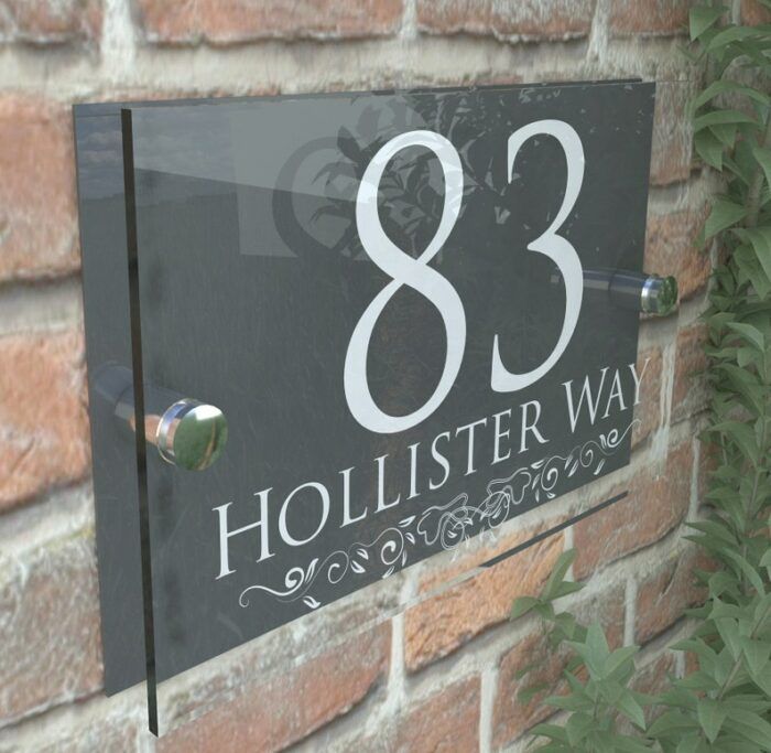 Decorative Acrylic Personalised Wall Plaque House Number