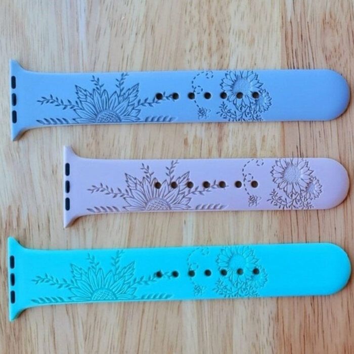 Sunflower Engraved Watch Band  for Apple, Samsung