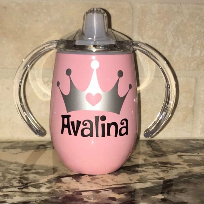 Princess Crown Sippy Cup / Stainless Steel Toddler / Baby Shower Gift / Training