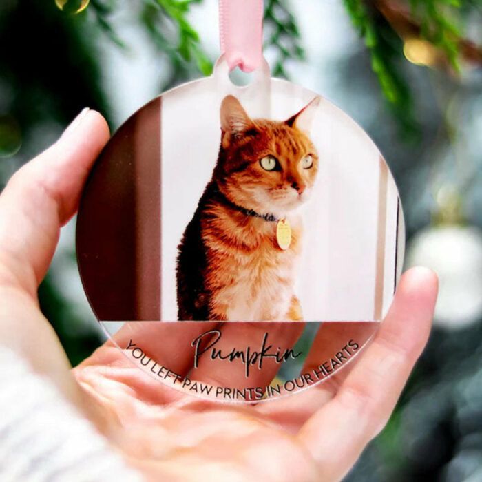 Christmas Photo Ornaments, Cat Lover Memorial Gift