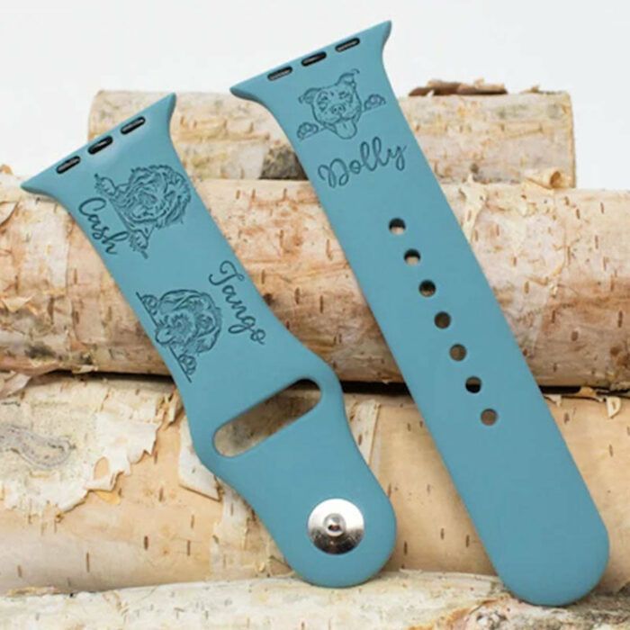 Personalized  Dog Breeds Engraved Silicone Watch Band - Apple Watch Band