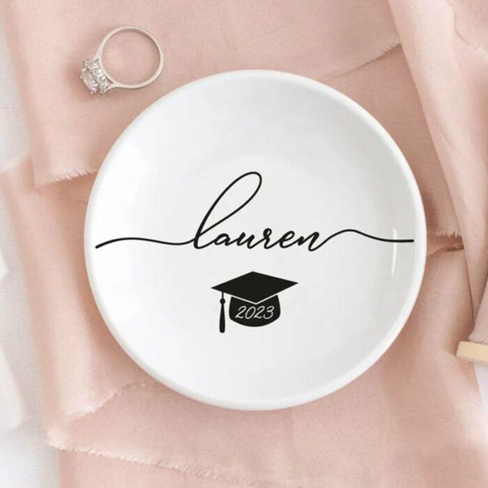 Graduation Jewelry Dish / Graduation Gift for Her / Personalized Trinket Dish