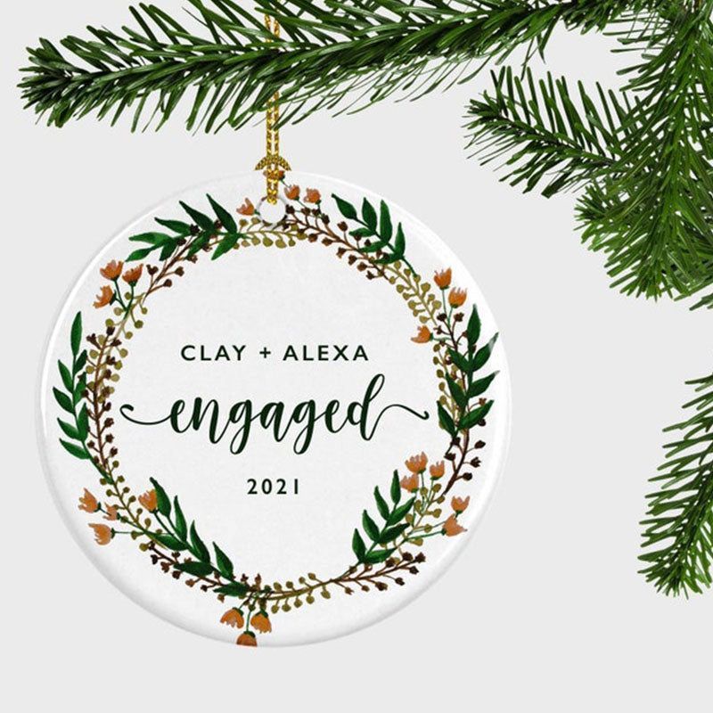 Personalized Christmas Ornaments, Engagement Ornaments