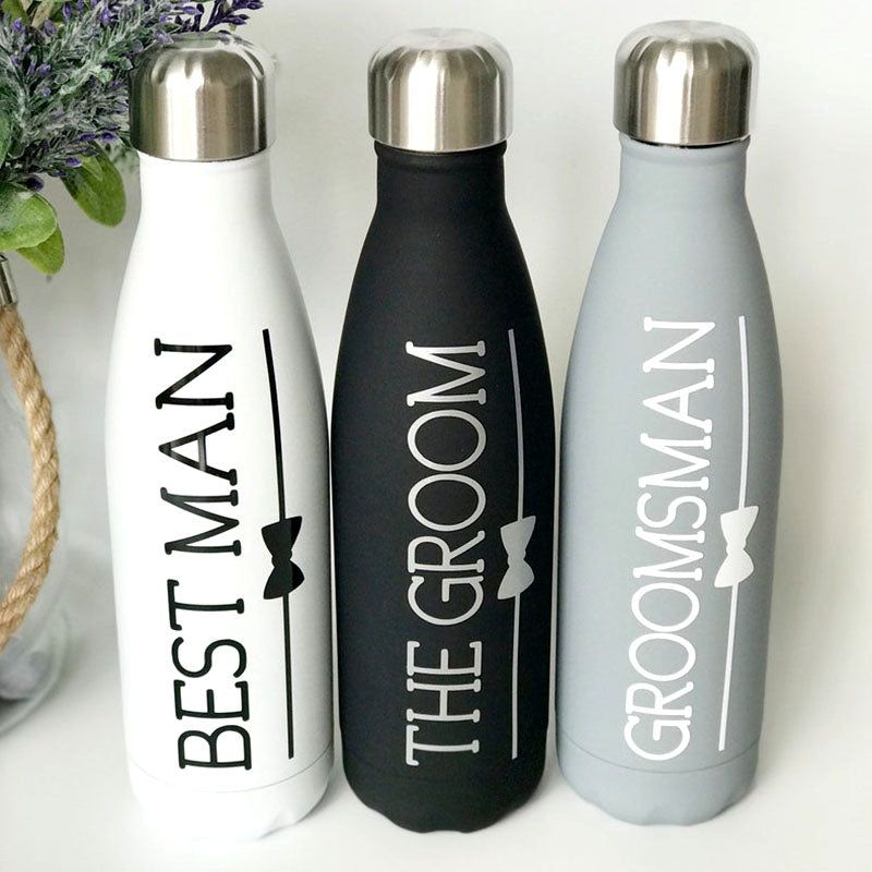 Personalised Insulated Drink Bottle 500ml Gifts for Groom  Groomsmen Best Man-500ml