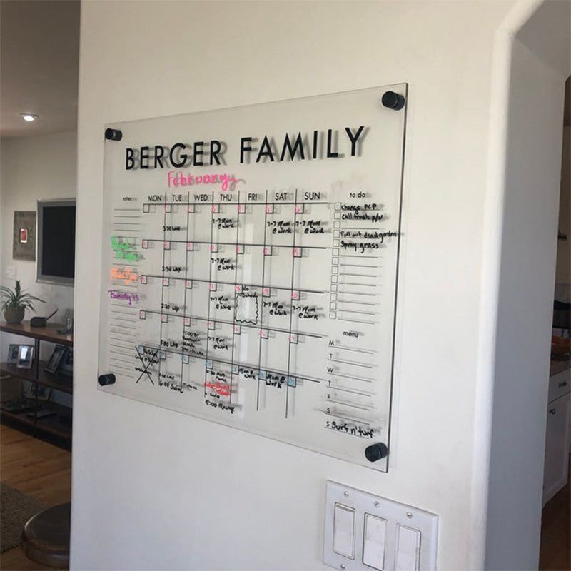 Large Acrylic Wall Calendar Family Command Center Forever Calendar Dry  Erase Monthly Calendar for WALL 