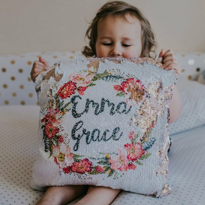 kids sequin pillow, sequin pillow, personalized sequin pillow, sequin pillowcase, kids pillow