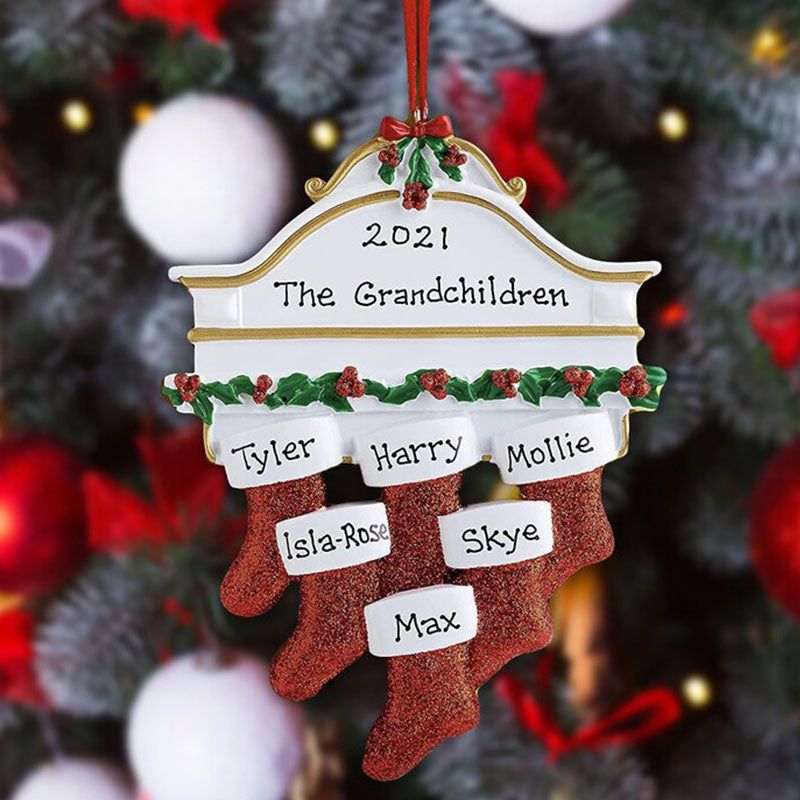 Personalized Fireplace Stockings Christmas Ornament 2023