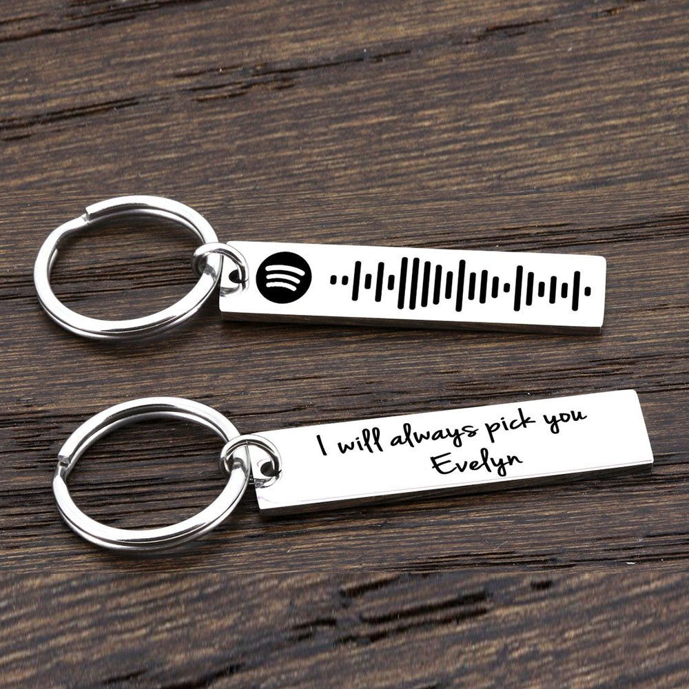 Personalized Spotify Code Keychain,Gift for Him or Her